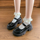 MQTIME  -  Women Platform Mary Jane Shoes Thick Block Heel Pumps Ladies Buckle Strap Lolita Jk Uniform Casual Spring Daily Dress Shoes