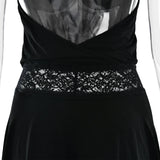 MQTIME  -  Casual Halter Backless Mini Dress Women Sexy Sleeveless Off-shoulder Waist Cinching Short Dresses Lady Vacation Party Vestidos