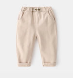  MQTIME  -  Spring Autumn Kids Boys Pant Versatile Solid Color Pure Cotton Toddler Boys Trouser Casual Mid Waist Little Boys Harem Pant