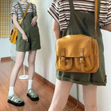  MQTIME  -  Vintage Autumn Brown PU Leather Crossbody Bag Shoulder Bag Large Capacity Messenger Bags Commuter Tote Bag Women's Bags