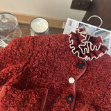 MQTIME  -  Christmas Children Girls Parkas Plush Fleece Toddler Girls Woolen Jacket New Winter Versatile Kids Baby Girls Red Warm Coat