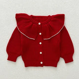  MQTIME  -  New Autumn Infant Baby Girls Knitting Cardigan Long Sleeved Solid Color Newborn Baby Girls Sweater Coat Children Clothes