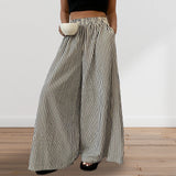 MQTIME  -  Women s Boho Chic Floral Print Wide Leg Palazzo Pants High Waist Loose Fit Trousers with Pockets and Belt Detail