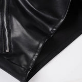 MQTIME  -  Faux Leather Mini Shorts Women Black Button Detail Zipper Pockets Low Rise Casual Going Out Club Party Night Out Outfit