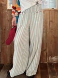 MQTIME  -  Vintage Fringe Holiday Style Pants Lazy Wide Leg Pants Women Clothing New Summer Pantalones De Mujer Casual Long Pants