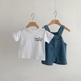 MQTIME  -  Summer Baby Clothing Set Girls Clothes Infant Tee and Denim Overall Suit Toddler Boys Outfit
