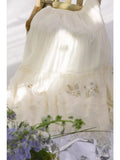 MQTIME  -  Summer Flower Butterfly Embroidery Solid High Waist Mid-length Loose Lace Women's Skirts