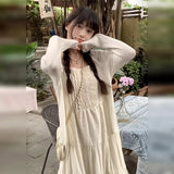 MQTIME  -  French Tea Break Countryside Style Dresses Early Spring Dresses Set 2024 New High end Long Skirt Small and Popular Design