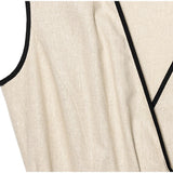 MQTIME  -  Elegant Cotton Sling Dresses Women Fashionable  V-neck Sleeveless High Waist Slim Fit Long Dress Female Summer Holiday Robe
