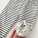 MQTIME  -  Autumn new baby clothing, 0-3 year old male and female babies, two-piece striped hooded long sleeved zipper jacket+pants set