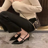 MQTIME  -  Women's Shoes Elegant French Style High Heeled Sandals for Woman Fashion Pointed Tip Casual Shoes Designer Shoes Sandalias Mujer