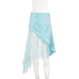 MQTIME  -  Women's Summer Lace Skirts Fashion See-through Hollow Irregular Skirts High Waist Elegant Party Outfits Women's Skirts