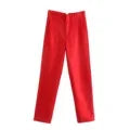MQTIME  - 2024 New Chic Fashion Woman Pants Office Wear Pants for Women Vintage High Waist Zipper Fly Female Ankle Trousers Mujer Gothic