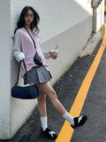 MQTIME  -  Y2K Patchwork Embroidery T-Shirt Women, Vintage Grunge Casual Loose Top, Harajuku Preppy Style