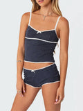 MQTIME  -  Women Pajamas Sets Sleeveless Camisole+Shorts Two Pieces Suits Sexy Sleepwear Casual Home Clothes Female Dot Printed Loungewear