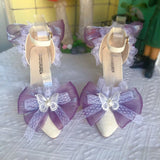 MQTIME  -  High Quality Designer Luxury Shoes Bridal Wedding Shoes Y2K Heels Lolita Cosplay 2000S Heels Bow Butterfly Heels Party Shoes