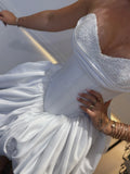 MQTIME  -  Aamzing White Short Bubble Wedding Dresses With Many Beads Mini Party Dresses Lace Up  Many Color Available