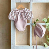 MQTIME  -  New Summer Baby Girls One Piece Swimsuit+Hat Short Sleeved Printed Splicing Baby Jumpsuit Swimsuit Children Bikini Swimwear