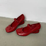 MQTIME  -  New Style Fashion Patent leather Bowknot Women Pumps Spring Summer Strange Fretwork High Heels Mary Jane Female Daily Shoes