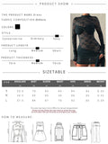 ﻿ MQTIME  -  Lace Dress Women Full Sleeve Turtleneck Folds Tassel Skinny Sexy High Elasticity Midnight Coquett Hipster Mini Bodycon