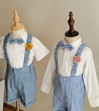 MQTIME  -  Boys Suit for Weddings Party Summer Autumn Gentleman Plaid Birthday Blazer Set Baby 1 To 4 Y Kids photograph Costumes