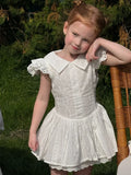 MQTIME  -  New Summer Baby Girls Princess Dresses Lace Embroidery Ruffles Sleeve Children Cute White Dress