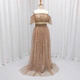 MQTIME  -  Maternity Dresses For Baby Showers Bead Embroidered Mesh Sexy Off Shoulder Dress Elegant Photo Shoot Dress For Women
