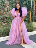 Mqtime Plus Size Maternity Tulle Dresses For Photoshoot Long Pregnancy Baby Shower Dress Sexy Pregnant Photography Women's Evening Gown