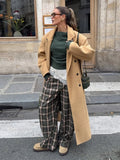  MQTIME  -  Fashion Grid Printed Long Pants For Women Elegant High Waist Wide Leg Trousers 2026 Spring New Street Lady Casual Baggy Pants