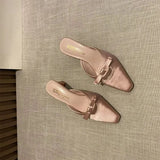 MQTIME  -  Fashion Versatile Women Shoe Retro Style Womens High Heel 2025 Summer New Women Sandal Simple Non Slip Single Shoe Baotou Slipper