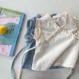 MQTIME  -  New Summer Toddlers Girls Ruched Blouses Sleeveless Tops Korean Style Baby Kids Cute Shirts