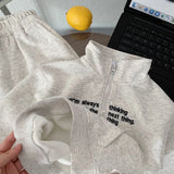 MQTIME  -  Boys' Suit Autumn and Winter New Children's Wear Korean Style Boys and Girls Handsome Letter Sports Hoodie Two-piece Set