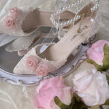 Mqtime  Pink Lolita Shoes for Women  Wedges Shoes for Women  Wedding Shoes Bride  Luxury Shoes Black Y2k Shoes for Ladies Pearl