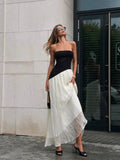 MQTIME  -  Spring/summer New Fashion Temperament Slim Dress Contrasting French Elegant Long Skirt A-line Skirt
