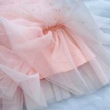 MQTIME  -  Baby Girl Princess Pearl Strap Layered Tutu Dress Child Vintage Vestido Party Wedding Pageant Birthday Baby Clothes 1-10Y