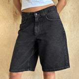 MQTIME  -  Women's Jean Shorts Y2k Loose Denim Baggy Bermuda Shorts Low Rise Wide Leg Trendy Casual Summer Denim Shorts