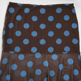 MQTIME  -  2025 Women Color Contrasting Dot Print Irregular Skirt Vacation Style Slimming Wrapped Hip Mesh Half Skirt All-match Outfit