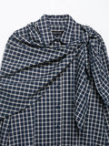 MQTIME  -  Spring New Plaid Long Sleeve Scarf Shirts Women Casual Turn-down Collar Single Breasted Blouse Shirts Female Chic Tops New