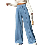 Mqtime Sports pants women autumn  new straight leg loose trousers wide leg pants women's outdoor dance elasticity casual pants