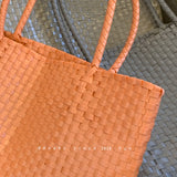 MQTIME  -  Hanrted Large Capaci Basket Bag Orange Jasmine Spring Summer Handheld Beach St Woven Bag Korean Sle oulder Bag