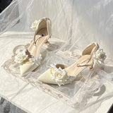 MQTIME  -  lolita beige high heels for women 2024 new y2k elegant shoes for ladies