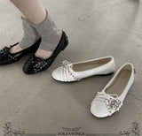 MQTIME  -  Size 42 Punk Buckle Straps Mary Jane Flats Shoes Women Slip On Comfortable 2000's Round Toe Eyelet Bow Y2K Casual Ballet Shoes