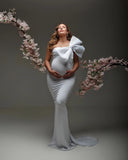 MQTIME  -  Maternity Dress for Women Customized Sexy  Plus Size Pregnant Photoshoot Vestidos De Fiesta Pregnancy Slit  Baby Shower Gowns