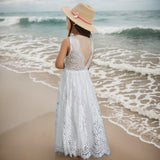 MQTIME  -  Big Size Princess Girls Cotton Lace Party Long Dress Baby Kids Flower Girl Wedding Birthday Children Clothing For 2-14 Years