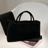 MQTIME  -  Faionable Large Capaci Commuter Suede Tote Bag Dongda Gate New Soft PU Handbag Casual Youth Sle Trendy Tot Bag