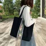 MQTIME  -  Stylish Women s Oversized Shoulder Bag with Elegant Embroidery Detail Perfect for Work Travel and Shopping Excursions