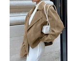 MQTIME  -  Ladd Vintage Suede Autumn/winter Design Sense Blazer with A Loose Collar and A Relaxed Temperament Commuter Jacket