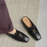 MQTIME  -  Retro Women's Shoes Exquisite Soft Leather Mueller Slippers for Woman Fashion Vacation Casual Shoes Designer Shoes Zapatos Mujer