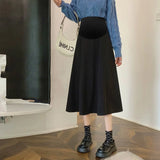 Mqtime Workplace Cotton Long Fashion Maternity Half Skirts for Pregnant Large Size Pregnancy New Arrival Women Clothes