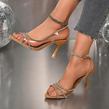 MQTIME  -  Luxury Silver Glitter Super High Heel Peep Toe Sandals Women Transparent Pvc Sling Back Pumps Summer Sexy Dress Party Shoes